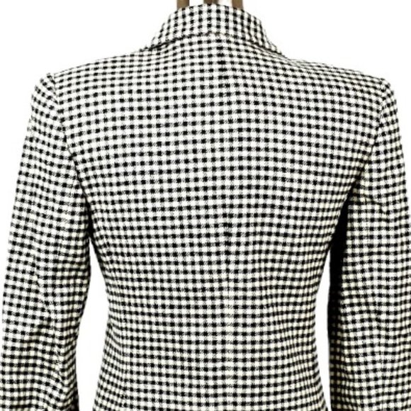 Vintage 90's Linda Allard Ellen Tracy Black/Cream 100% Wool Blazer/Jacket - Picture 6 of 9